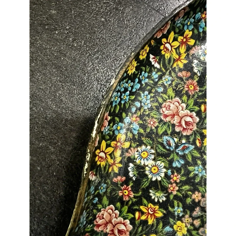 Vintage Paper Mache tray Floral Large 14x12
